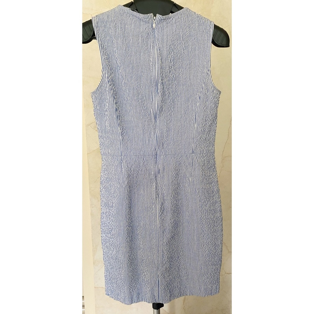 Theory BLUE ‘Dimesia Chipper’ Seersucker Dress - size 4 - Picture 6 of 11